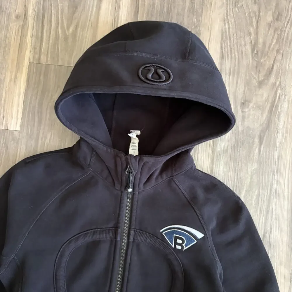 Lululemon Scuba Hoodie Women's Size 4 Black Full Zip Fleece Jacket Embroidered